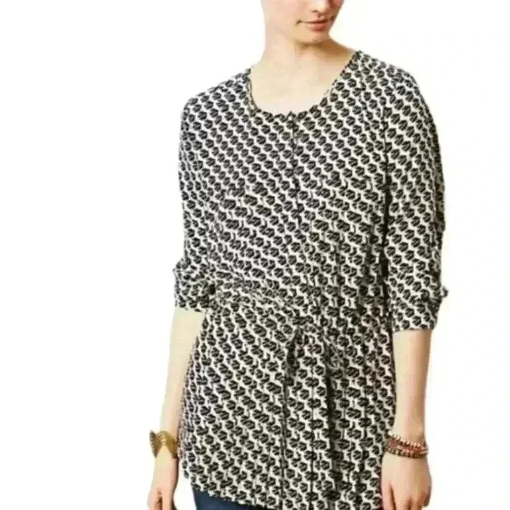 Maeve Crane Tie-Waist Blouse